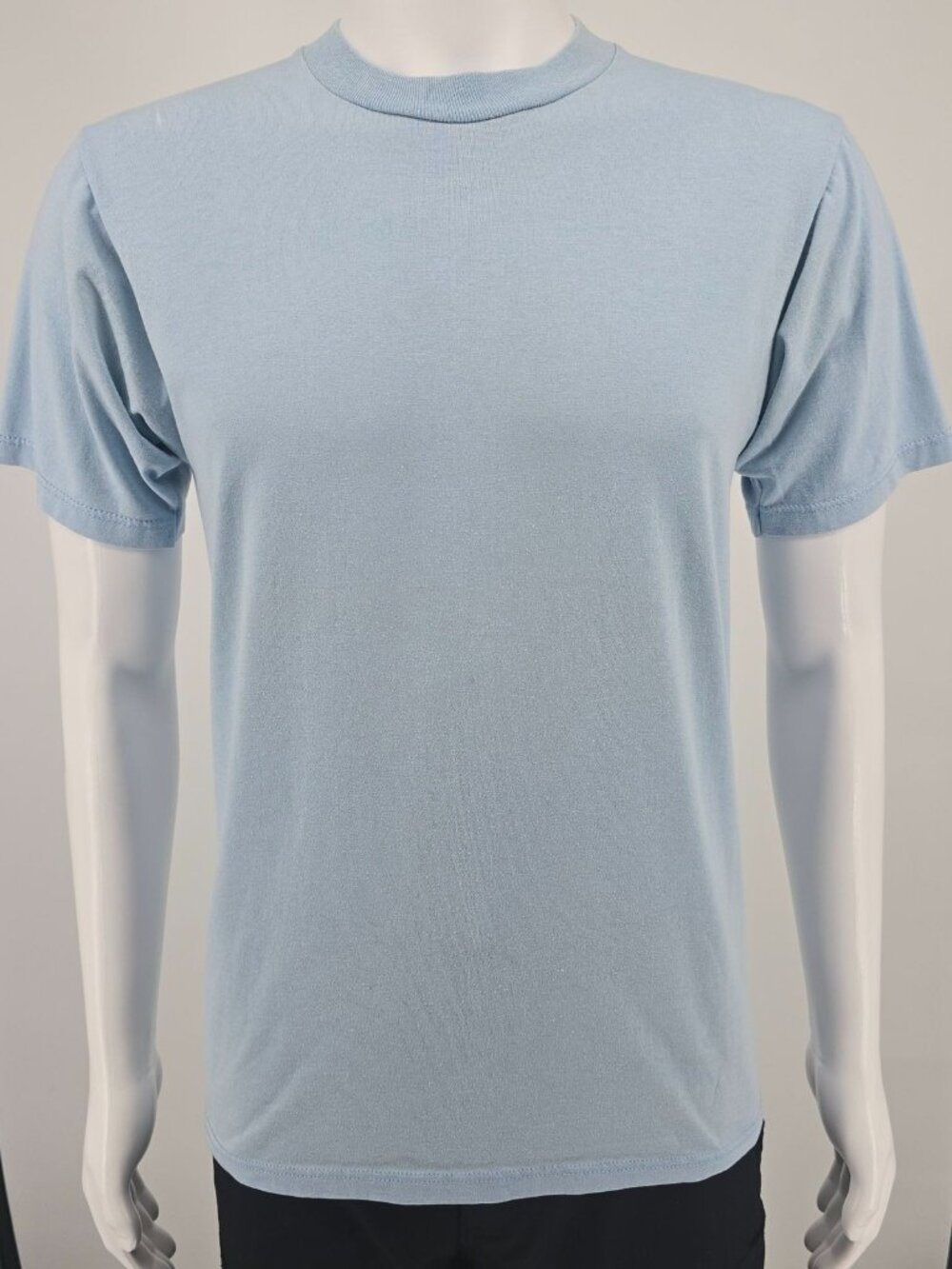 Vintage 1990s Jerzees 50/50 Heavyweight Light Blue/Pale Blue Blank T-Shirt (M)